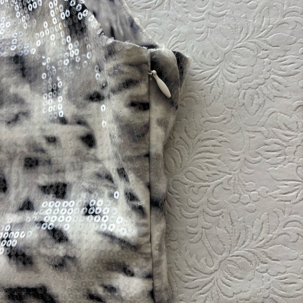 NWT Parker White and Black Leopard Sequin Halter Mini Dress, Size XS - Picture 7 of 15